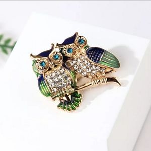 NWT Brooch Retro double Owl Brooche